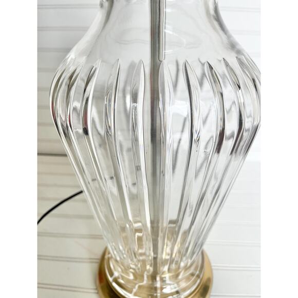 Vintage Wildwood Cut Crystal and Brass Table Lamp - Picture 4 of 8